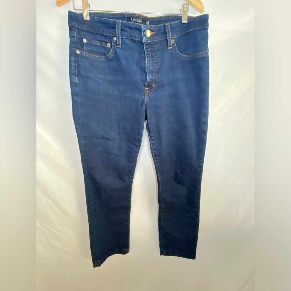 Lauren Ralph Lauren Blue Dark Wash Straight Leg Jeans Black Label US 12